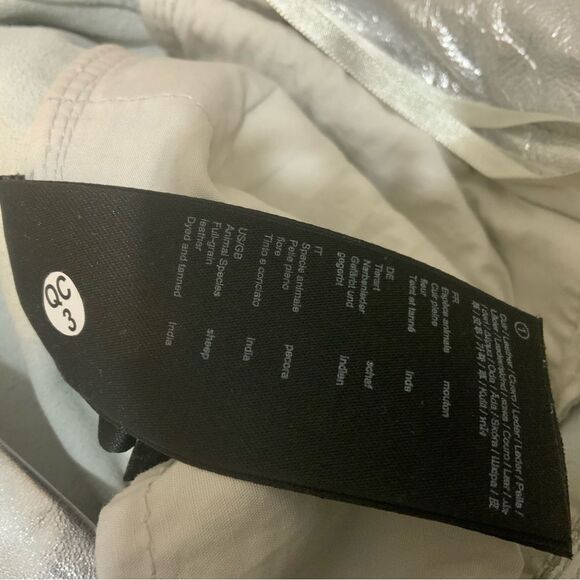 Maje Plutom Metallic-Sheen Flared Leather Trousers size 38 NWOT - Picture 8 of 9